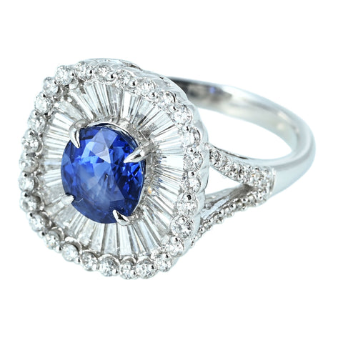 【中古】K18WG SAPPHIRE RING サファイアリング S1.84ct D1.24ct 6.5g #13