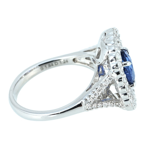 【中古】K18WG SAPPHIRE RING サファイアリング S1.84ct D1.24ct 6.5g #13