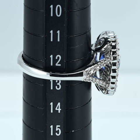 【中古】K18WG SAPPHIRE RING サファイアリング S1.84ct D1.24ct 6.5g #13