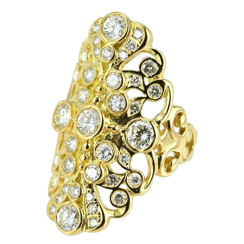 【中古】K18YG DIAMOND RING ダイヤもモンドリング D2.00ct 12.6g #17