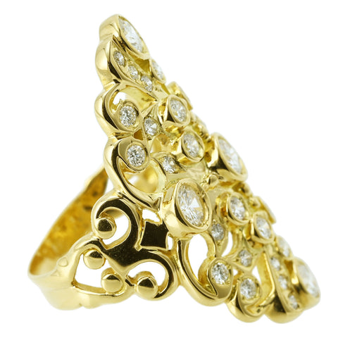 【中古】K18YG DIAMOND RING ダイヤもモンドリング D2.00ct 12.6g #17