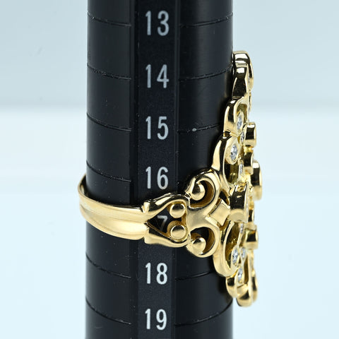 【中古】K18YG DIAMOND RING ダイヤもモンドリング D2.00ct 12.6g #17