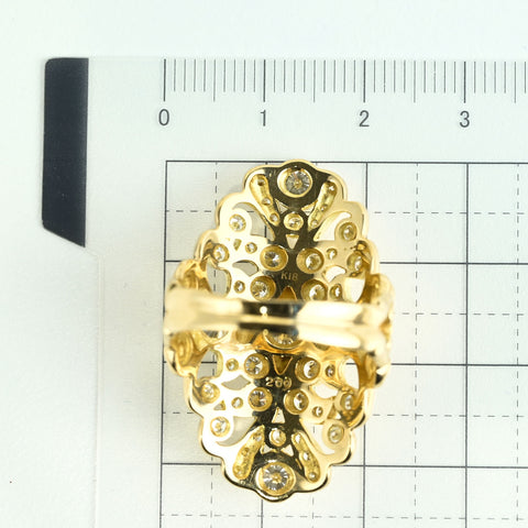 【中古】K18YG DIAMOND RING ダイヤもモンドリング D2.00ct 12.6g #17