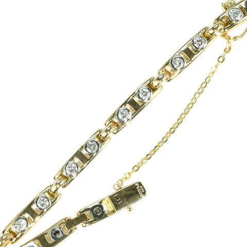 【中古】K18/PT900 DIAMOND BLACELET ダイヤモンドブレスレット D1.84ct 31.3g 16.5cm