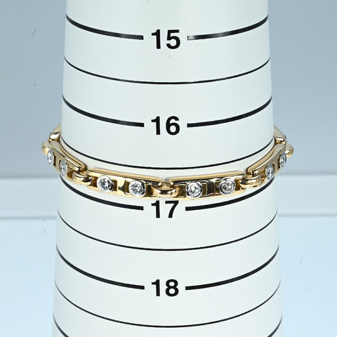 【中古】K18/PT900 DIAMOND BLACELET ダイヤモンドブレスレット D1.84ct 31.3g 16.5cm