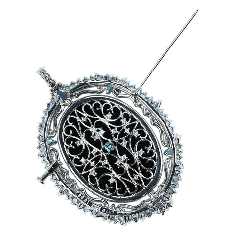 【中古】 K18WG/K14WG OPAL DIAMOND BROOCH PENDANT オパール・ダイヤモンドリバーシブル ペンダント兼用ブローチ OP33.21ct M5.50 D0.62ct 34.4g