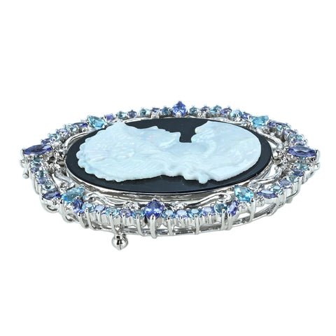 【中古】 K18WG/K14WG OPAL DIAMOND BROOCH PENDANT オパール・ダイヤモンドリバーシブル ペンダント兼用ブローチ OP33.21ct M5.50 D0.62ct 34.4g