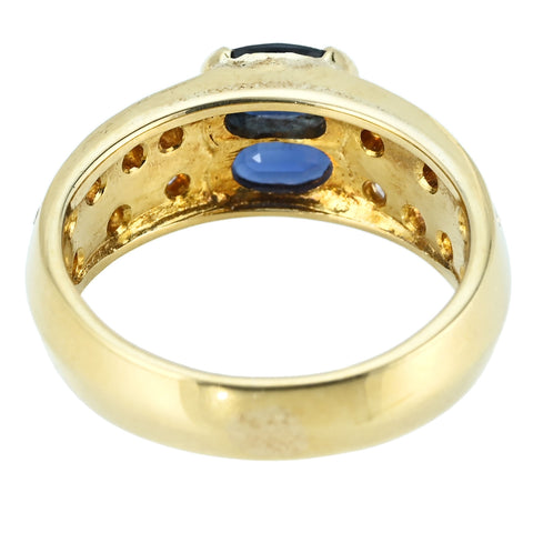 【中古】750 SAPPHIRE RING K18YG サファイアリング7.3g #10.5
