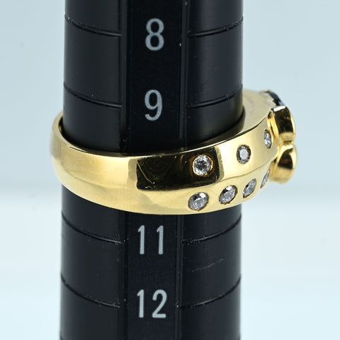 【中古】750 SAPPHIRE RING K18YG サファイアリング7.3g #10.5