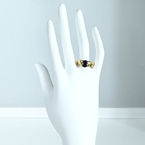 【中古】750 SAPPHIRE RING K18YG サファイアリング7.3g #10.5