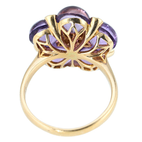 【中古】K18PG AMETHYST RING アメジスト・グリーンガーネットリング A9.85ct GG0.18ct 鑑別書 8.0g #17