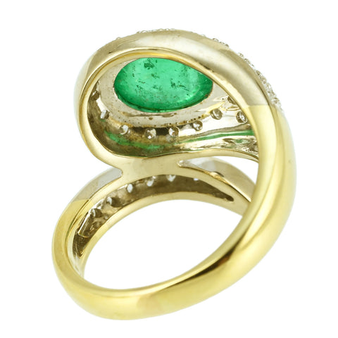 【中古】K18YG EMERALD RING エメラルドリング E2.45ct D0.55ct 9.9g #13.5