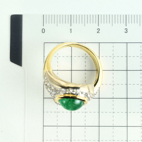 【中古】K18YG EMERALD RING エメラルドリング E2.45ct D0.55ct 9.9g #13.5
