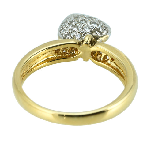 【中古】K18YG DIAMOND RING ダイヤモンド リバーシブルハートチャーム付きリング D0.32ct 5.4g #12