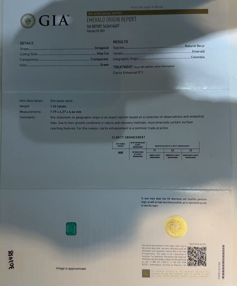 【中古】PT950 EMERALD RING エメラルドリング E1.42ct D0.44 GIA 5.5g #13