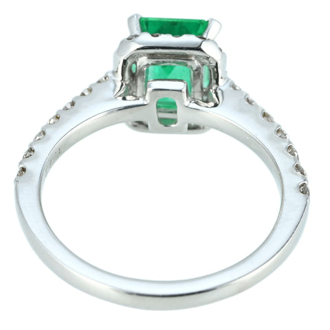 【中古】PT950 EMERALD RING エメラルドリング E1.42ct D0.44 GIA 5.5g #13