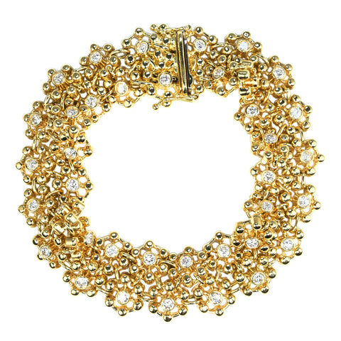 【中古】K18YG DIAMOND BRACELET ダイヤモンドブレスレット 41.8g 18cm
