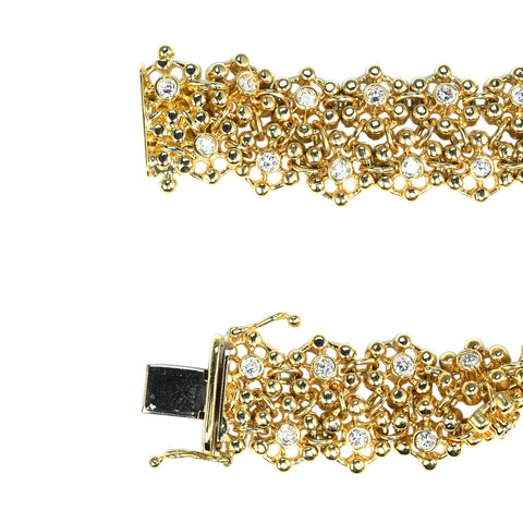 【中古】K18YG DIAMOND BRACELET ダイヤモンドブレスレット 41.8g 18cm
