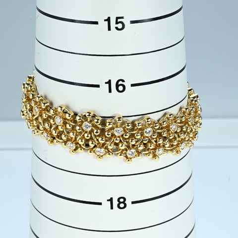 【中古】K18YG DIAMOND BRACELET ダイヤモンドブレスレット 41.8g 18cm