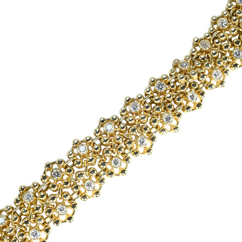 【中古】K18YG DIAMOND BRACELET ダイヤモンドブレスレット 41.8g 18cm