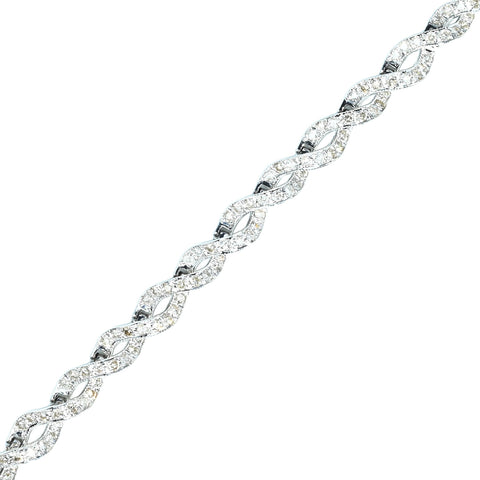 【中古】K18WG DIAMOND BLACELET ダイヤモンドブレスレット D2.00ct 12.7g 18cm