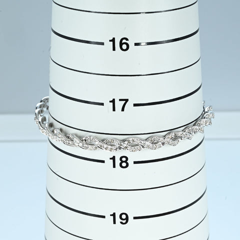 【中古】K18WG DIAMOND BLACELET ダイヤモンドブレスレット D2.00ct 12.7g 18cm