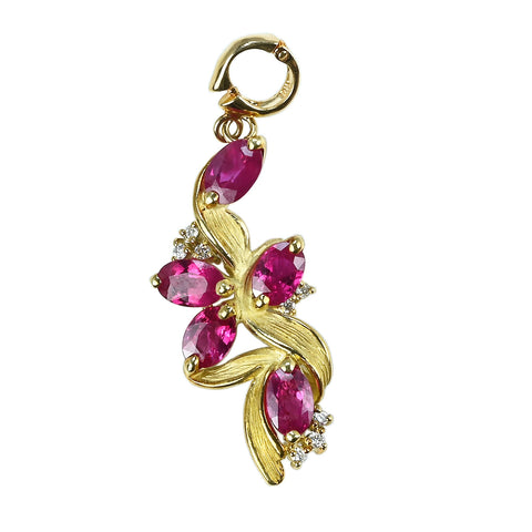 【中古】K18YG RUBY PENDANT ルビーペンダントトップ R3.21ct D0.09ct 5.3g