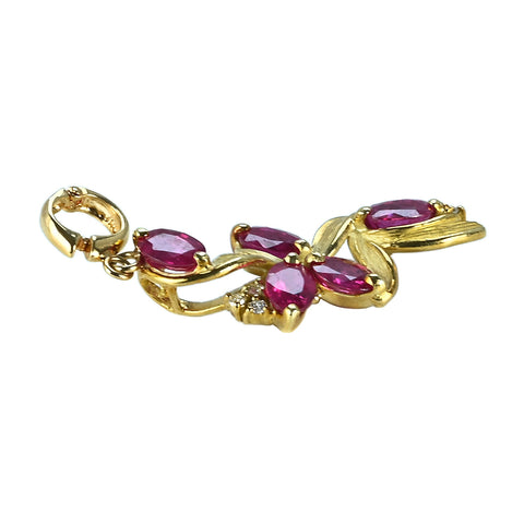 【中古】K18YG RUBY PENDANT ルビーペンダントトップ R3.21ct D0.09ct 5.3g