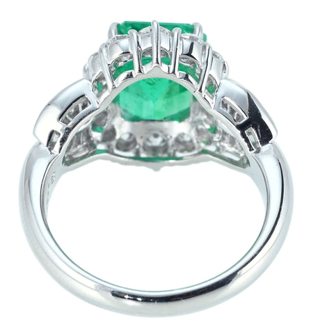 【中古】PT900 EMERALD RING エメラルドリング E3.03ct D1.01ct 8.9g #10