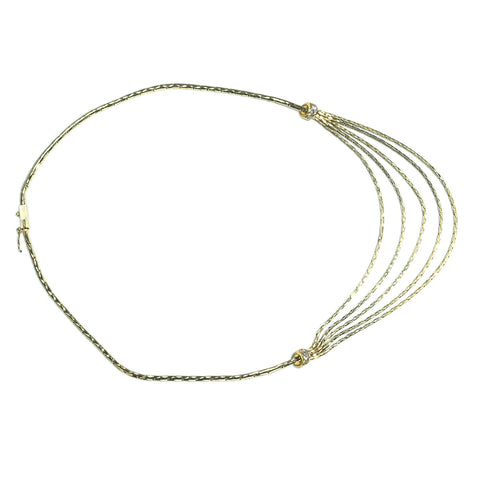 【中古】K18YG NECKLACE 5連 ゴールドネックレス 20.1g 38cm