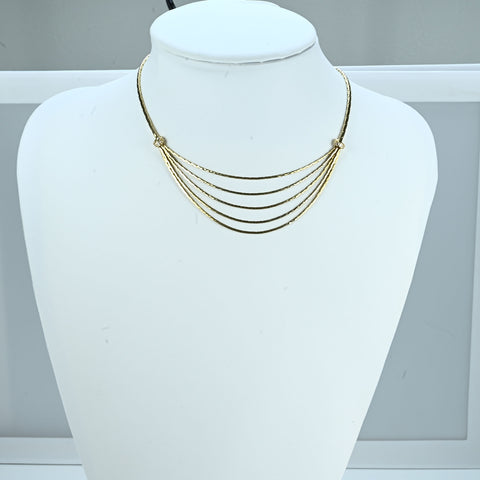 【中古】K18YG NECKLACE 5連 ゴールドネックレス 20.1g 38cm