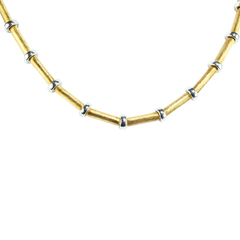 【中古】CHIAMPESAN キャンペザン 750 NECKLACE K18YG/WG ゴールドネックレス 26.8g 41.5cm ONE PRICE