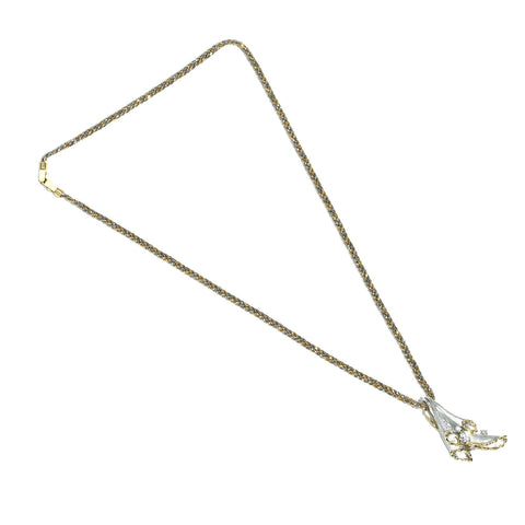 【中古】 石川暢子 PT850/K18/PT900 DIAMOND NECKLACE ダイヤモンドペンダントネックレス D0.21ct D0.07ct 20.1g 42cm