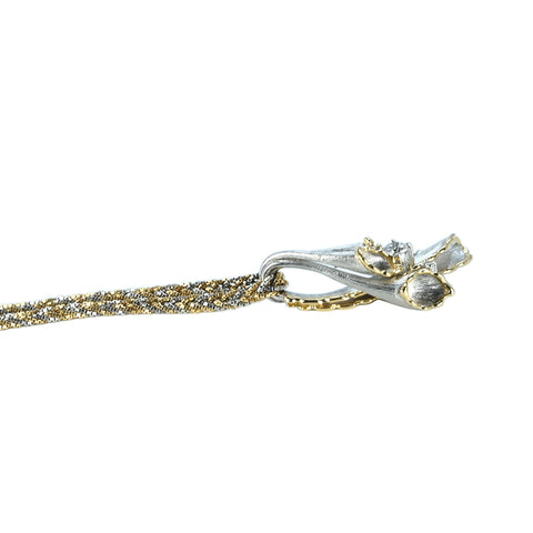 【中古】 石川暢子 PT850/K18/PT900 DIAMOND NECKLACE ダイヤモンドペンダントネックレス D0.21ct D0.07ct 20.1g 42cm