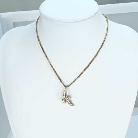 【中古】 石川暢子 PT850/K18/PT900 DIAMOND NECKLACE ダイヤモンドペンダントネックレス D0.21ct D0.07ct 20.1g 42cm