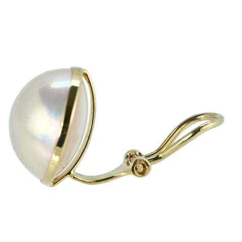 【中古】 K18YG MABE PEARL EARRINGS マベパールイヤリング 13.5mm 6.0g