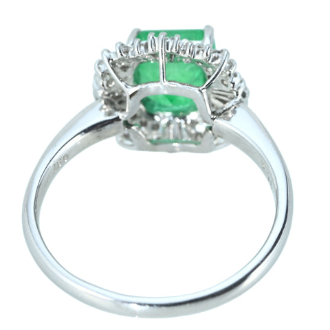 [Pre-owned] PT900 EMERALD RING E2.08ct D0.37ct 6.1g #17