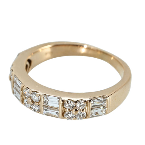 [Pre-owned] K18PG DIAMOND RING D0.53ct D0.30ct 4.1g #14