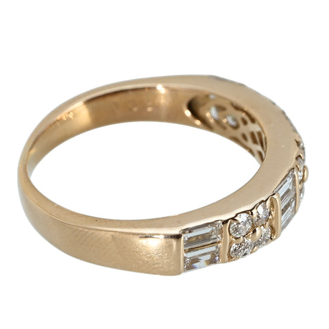 [Pre-owned] K18PG DIAMOND RING D0.53ct D0.30ct 4.1g #14