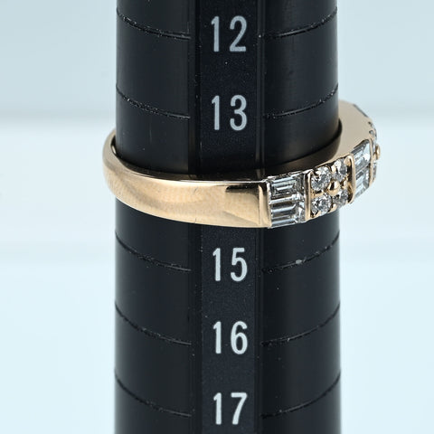 [Pre-owned] K18PG DIAMOND RING D0.53ct D0.30ct 4.1g #14