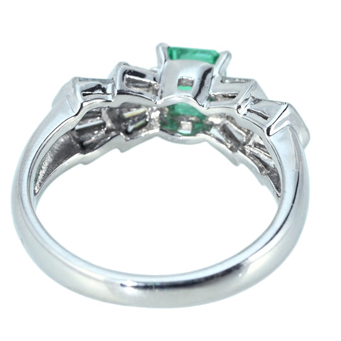 【中古】PT900 EMERALD RING エメラルドリング E0.50ct D0.45ct 5.6g #10
