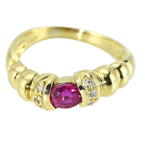 [Pre-owned] K18YG RUBY RING D0.06ct 3.6g #10
