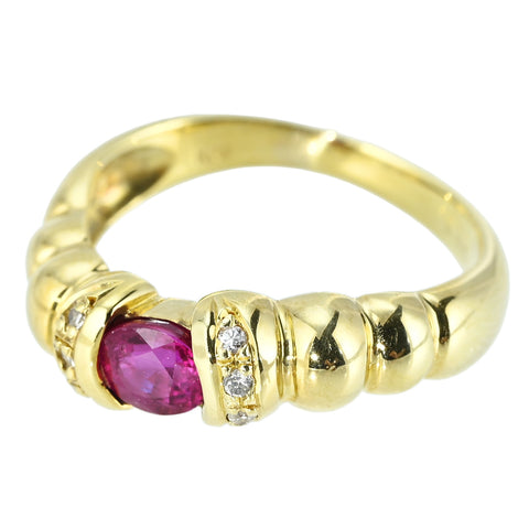 [Pre-owned] K18YG RUBY RING D0.06ct 3.6g #10