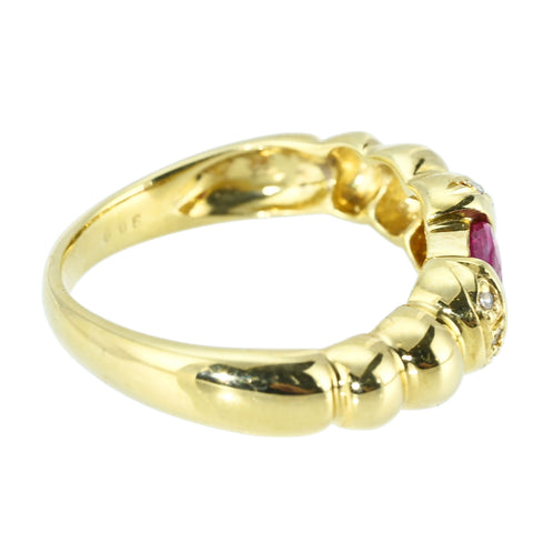 [Pre-owned] K18YG RUBY RING D0.06ct 3.6g #10