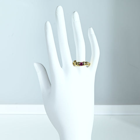 [Pre-owned] K18YG RUBY RING D0.06ct 3.6g #10