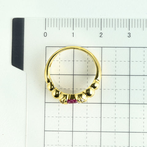 [Pre-owned] K18YG RUBY RING D0.06ct 3.6g #10