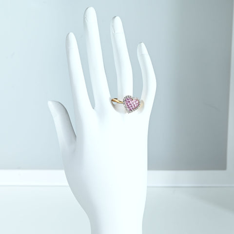 【中古】K18PG PINK SAPPHIRE RING インヴィジブルセッティング ピンクサファイア リング PS0.95ct D0.28ct 4.2g #12.5
