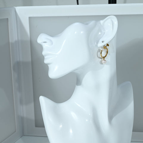 【中古】 K18 AKOYA PEARL EARRINGS アコヤパールイヤリング 4.1g 6.0 - 7.5mm