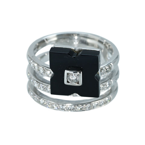 【中古】K18WG/ONIX DIAMOND RING ダイヤモンドリング D0.42ct D0.08ct 8.8g #10