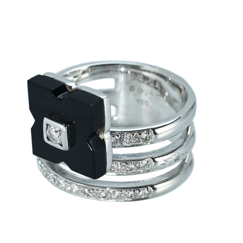 【中古】K18WG/ONIX DIAMOND RING ダイヤモンドリング D0.42ct D0.08ct 8.8g #10